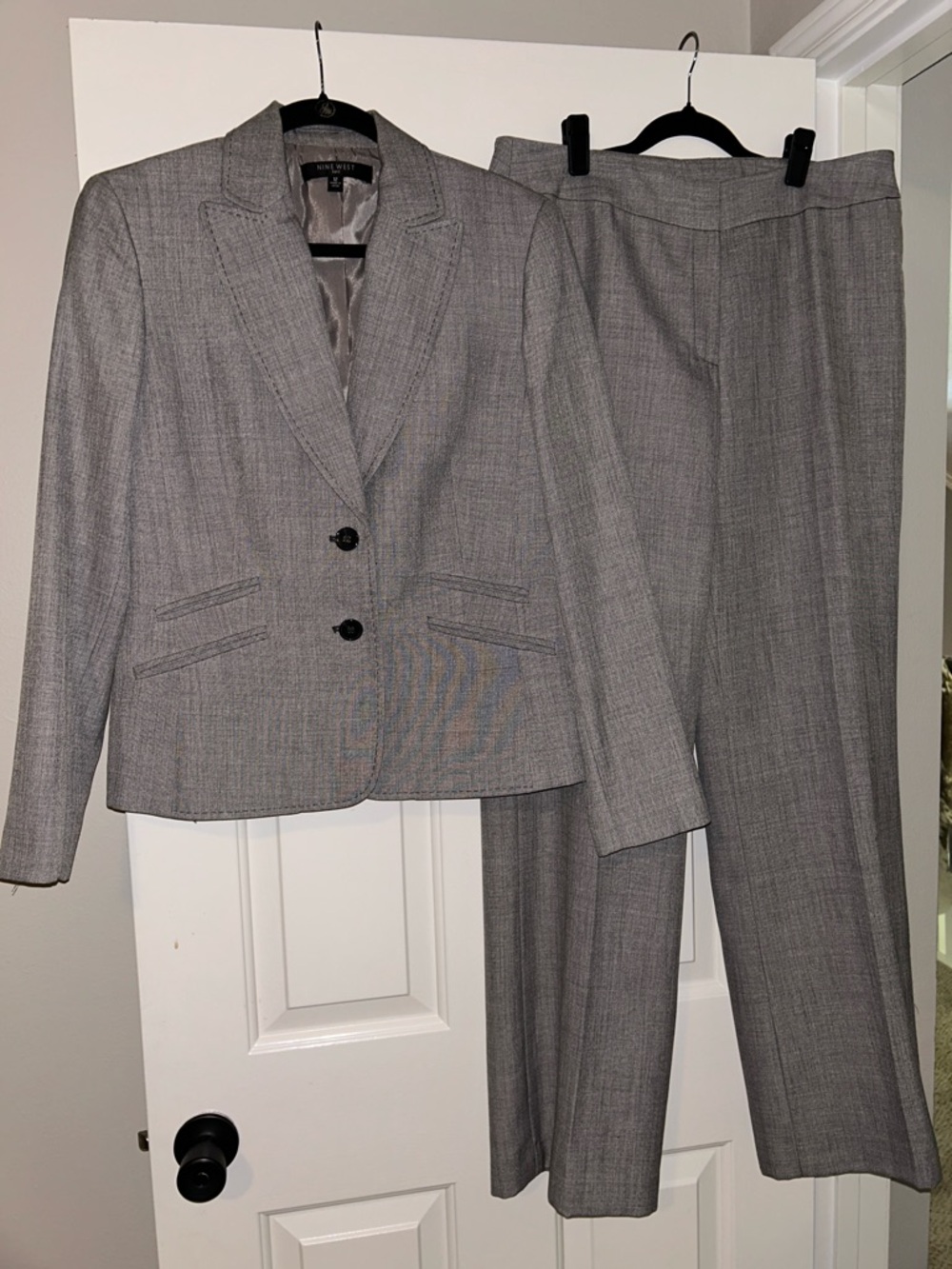 Nine West Gray Women's Blazer and Dress Pants Suit